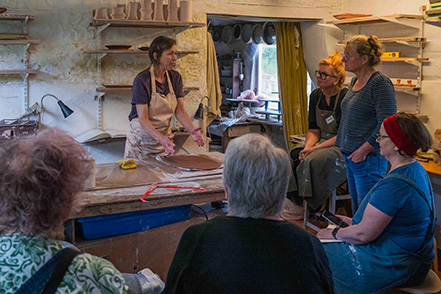 Workshops at Wobage - images of the workshops, setting and ceramics